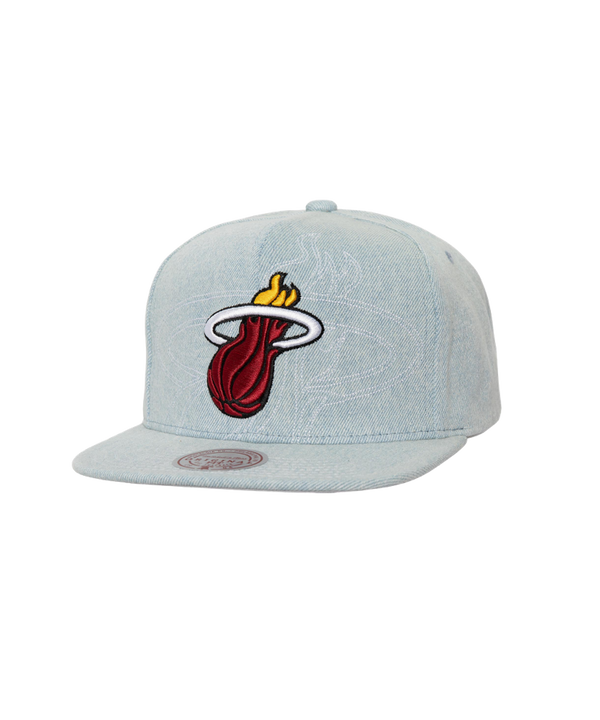 Mitchell & Ness Miami HEAT Denim Stich Snapback Unisex Caps Mitchell & Ness   