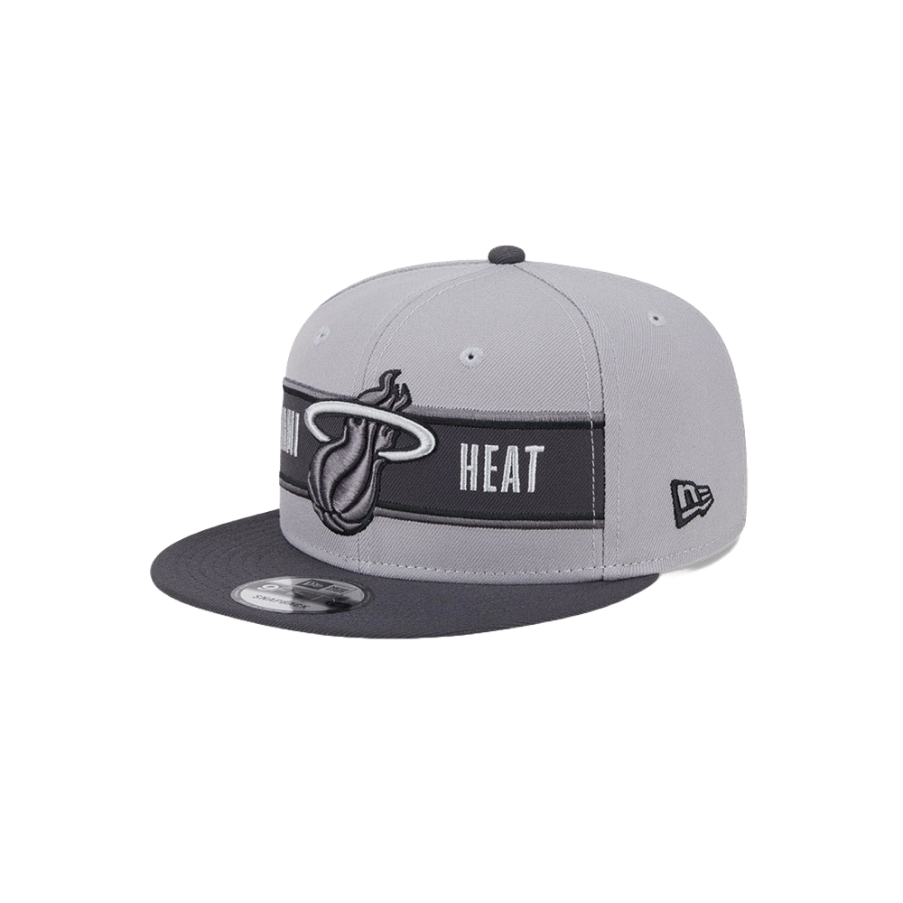 New Era Miami HEAT 2024 Draft Grey Snapback Unisex Caps New Era   