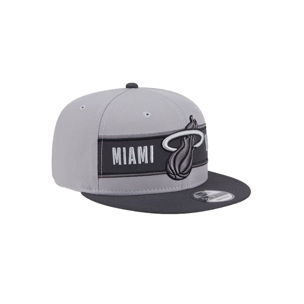 New Era Miami HEAT 2024 Draft Grey Snapback Unisex Caps New Era   