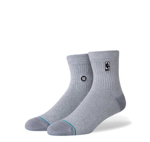 Stance NBA Logoman Grey Quarter Socks Men's Footwear Stance   