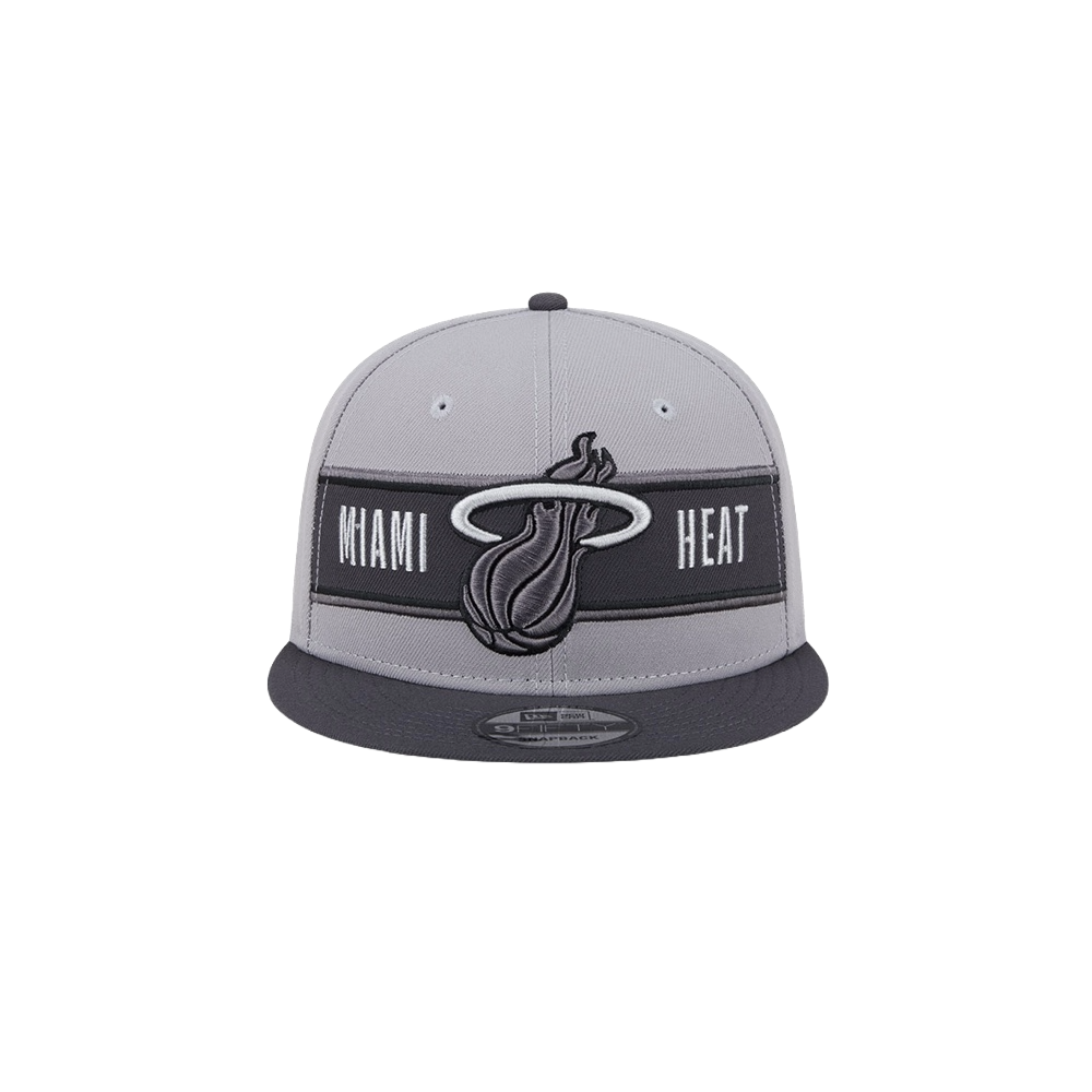 New Era Miami HEAT 2024 Draft Grey Snapback Unisex Caps New Era   