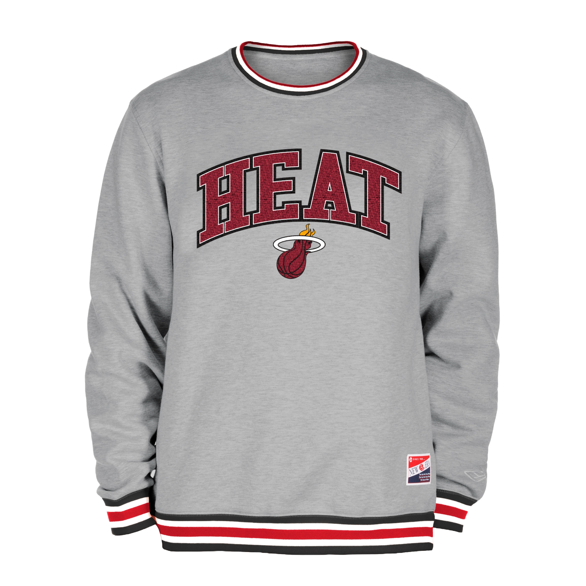 New Era Miami HEAT Grey Crewneck Sweater Men's Crewneck Sweater New Era   