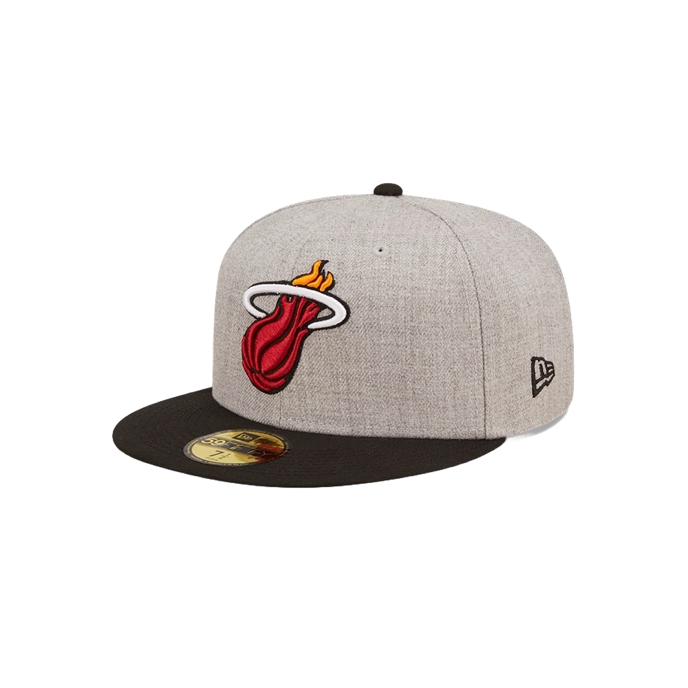 New Era Miami HEAT Heather Patch Fitted Unisex Caps New Era   