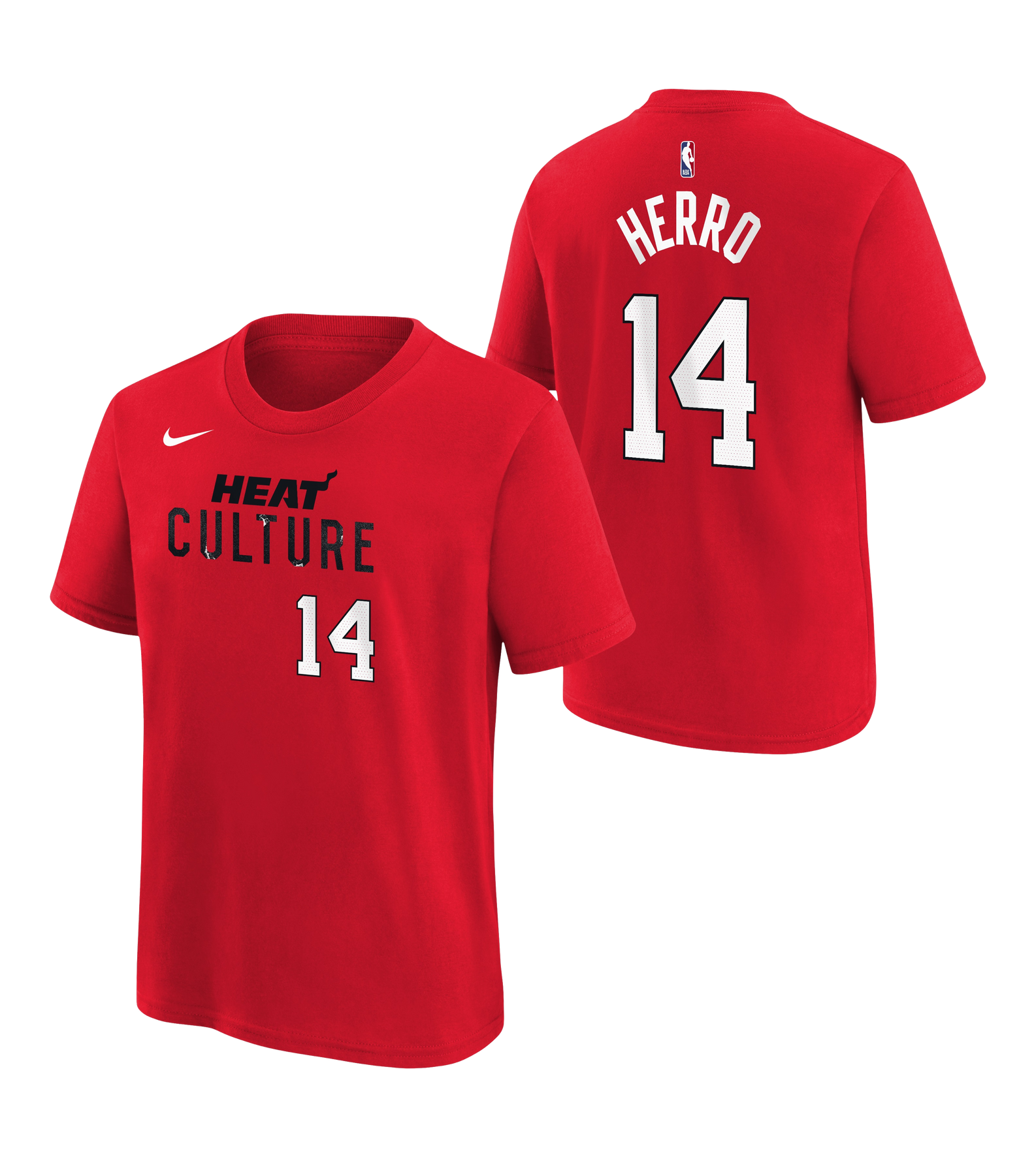 Tyler Herro Nike HEAT Culture: Blood Red Name & Number Youth Tee Youth Tee Nike