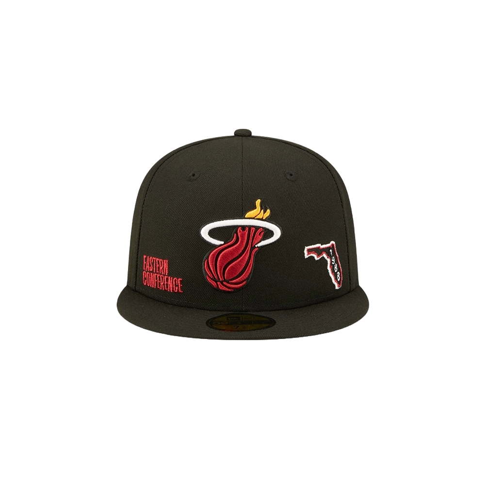 New Era Miami HEAT Identity Fitted Hat Unisex Caps New Era   