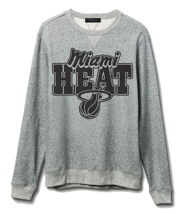 Junk Food Miami HEAT Marled Fleece Crewneck Men's Crewneck Sweater Junk Food   