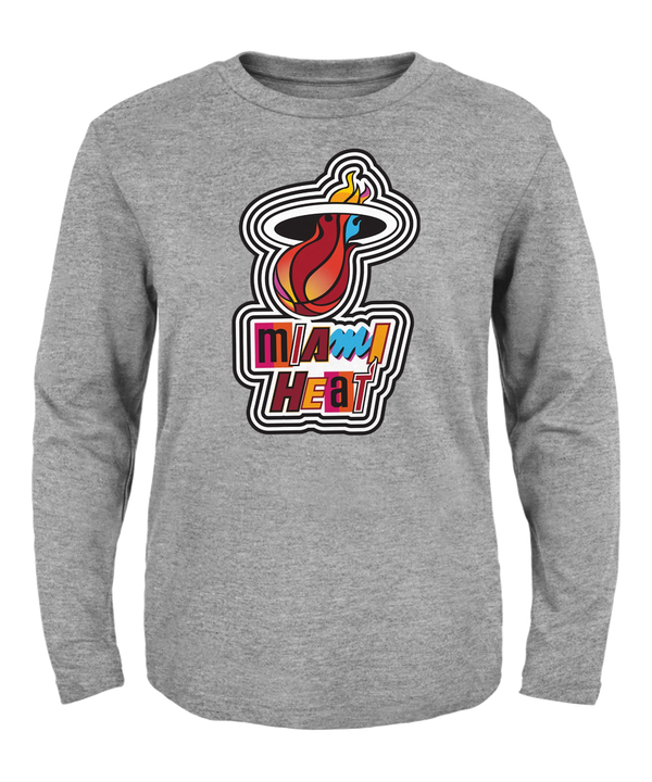 Court Culture Miami Mashup Vol. 2 HEAT Grey Kids Long Sleeve Kids Long Sleeve Court Culture   