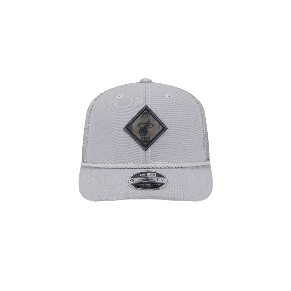 New Era Miami HEAT Leather Logo Stretch Snapback Unisex Caps New Era   