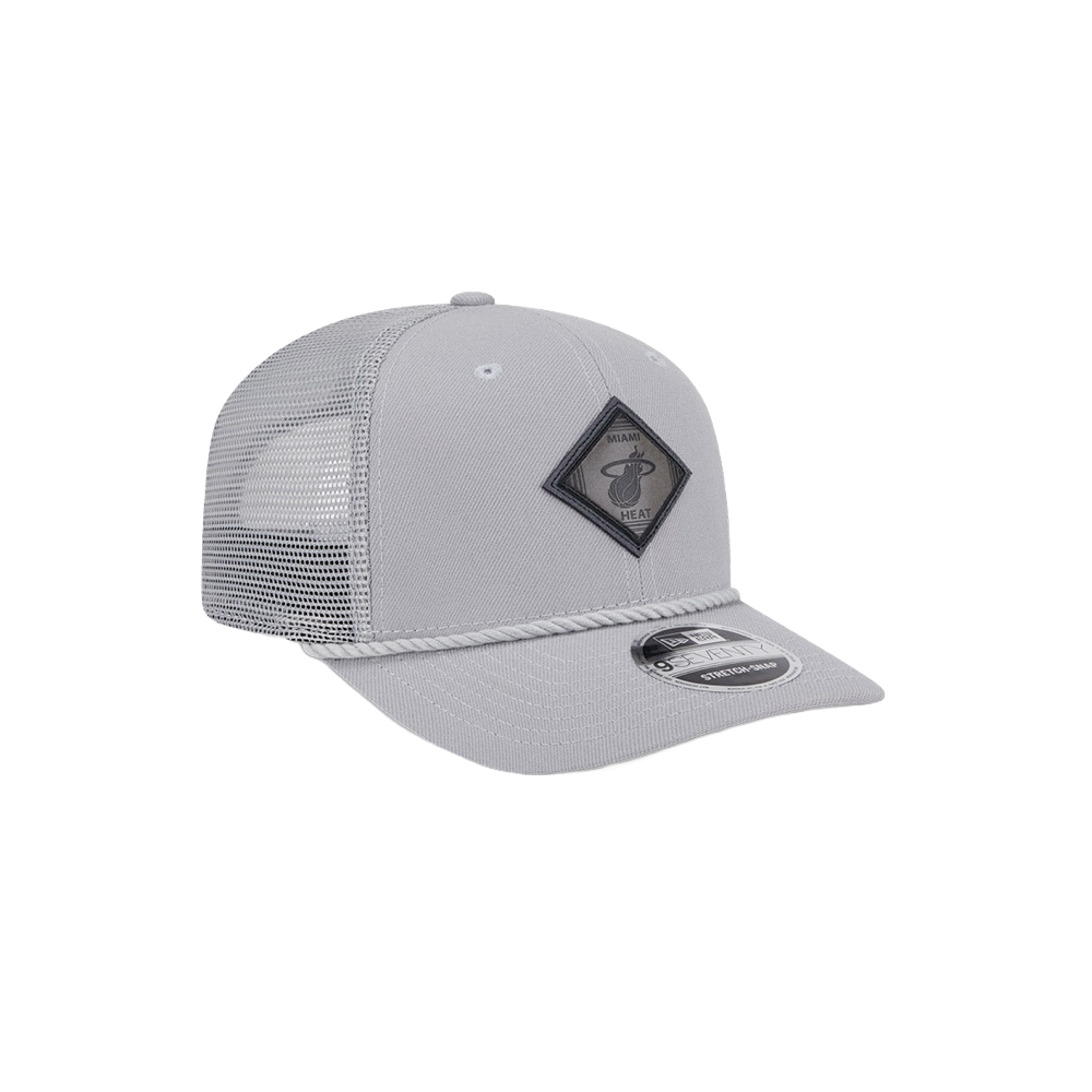 New Era Miami HEAT Leather Logo Stretch Snapback Unisex Caps New Era   