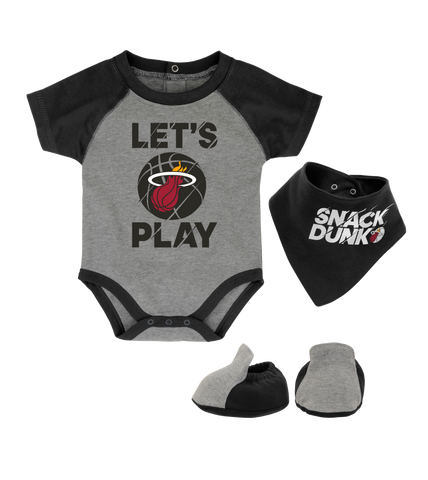 Miami HEAT Newborn Let's Play Creeper/Bib/Bootie Set