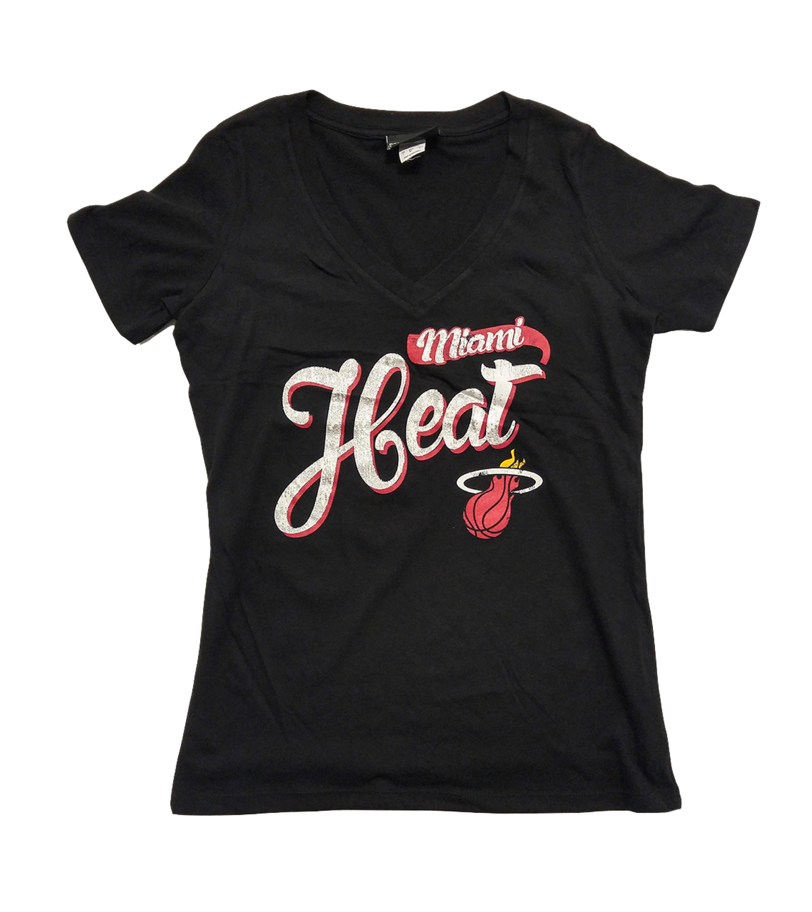 New ERA Miami HEAT Liquid Silver V-Neck Women's Tee New Era   