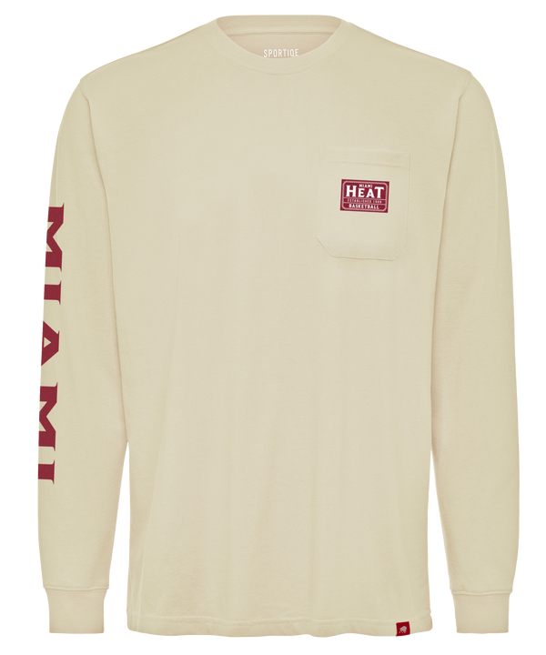 Sportiqe Miami HEAT Beige Long Sleeve Tee Unisex Long Sleeve Tee Sportiqe   