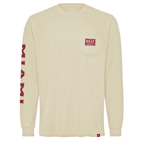 Sportiqe Miami HEAT Beige Long Sleeve Tee