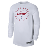 Nike Miami HEAT 2024/25 On-Court Long Sleeve White Practice Tee - 1