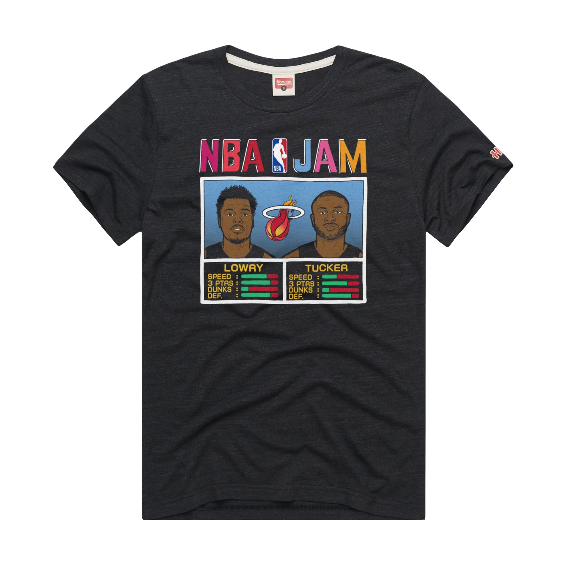 Homage Miami HEAT Mashup Kyle Lowry & P.J. Tucker NBA Jam Tee Men's Tee Homage