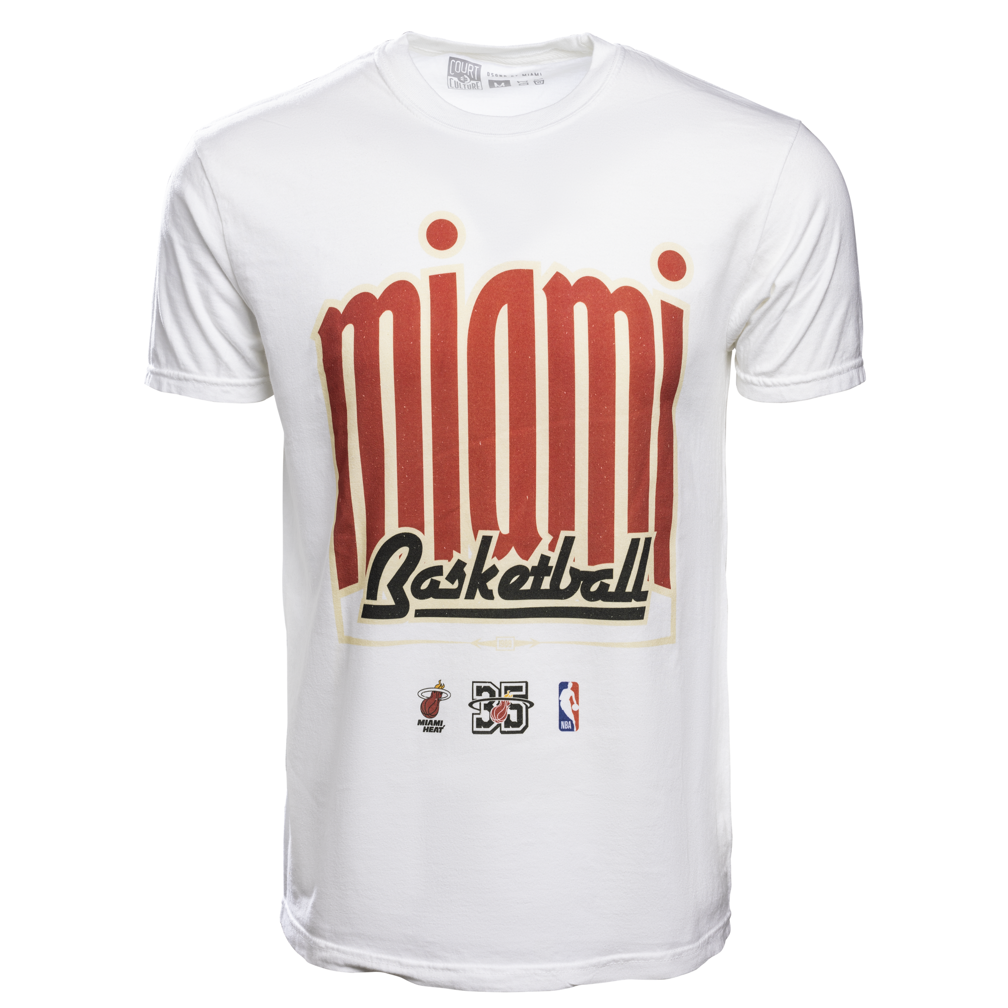 Court Culture Classic Miami Basketball Unisex White Tee Unisex Tee Court Culture   