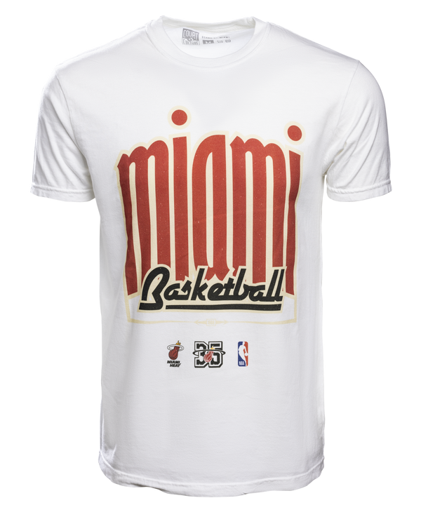 Court Culture Classic Miami Basketball Unisex White Tee UNISEXTEE COURT CULTURE   