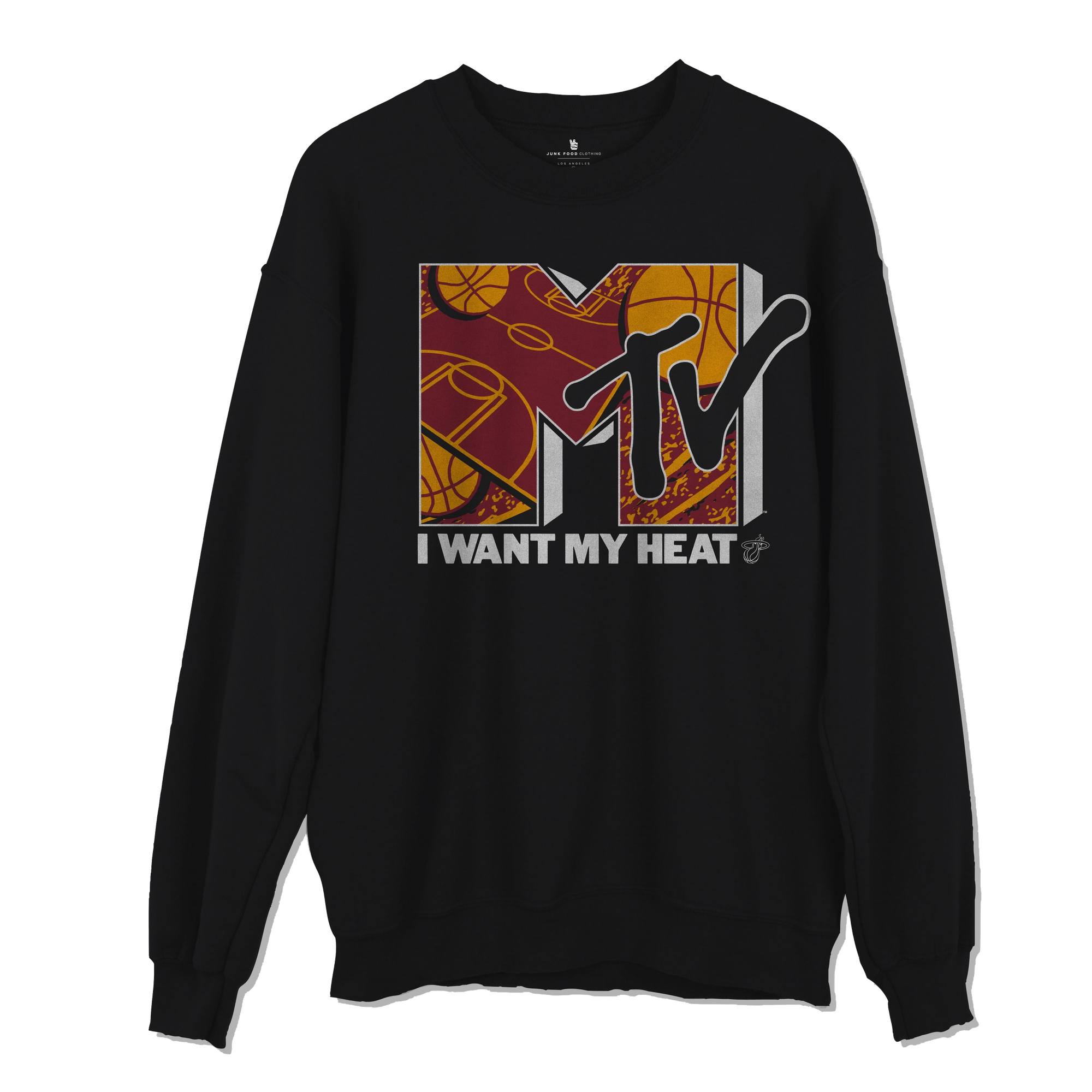 Junk Food Miami HEAT MTV I Want My HEAT Crewneck Men's Crewneck Sweater Junk Food   