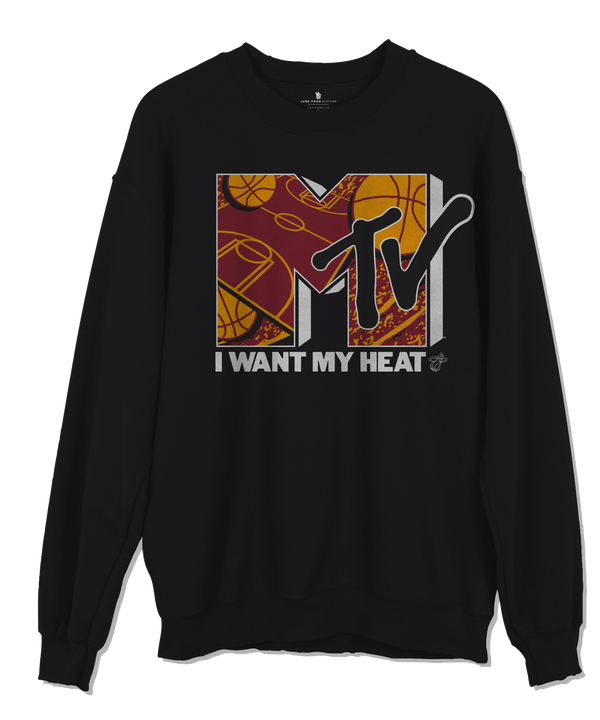 Junk Food Miami HEAT MTV I Want My HEAT Crewneck Men's Crewneck Sweater Junk Food   