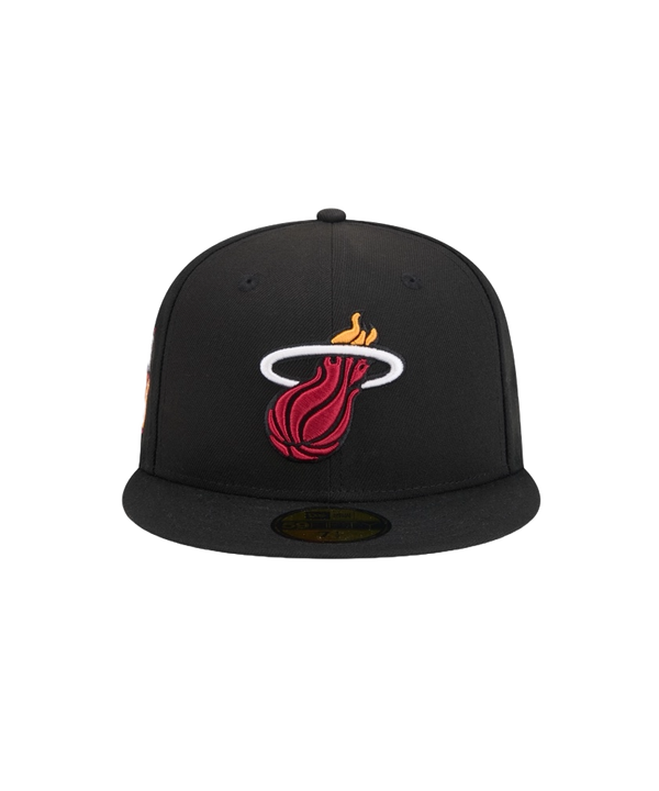 New Era Miami HEAT Side Patch Fitted Hat Unisex Caps New Era   