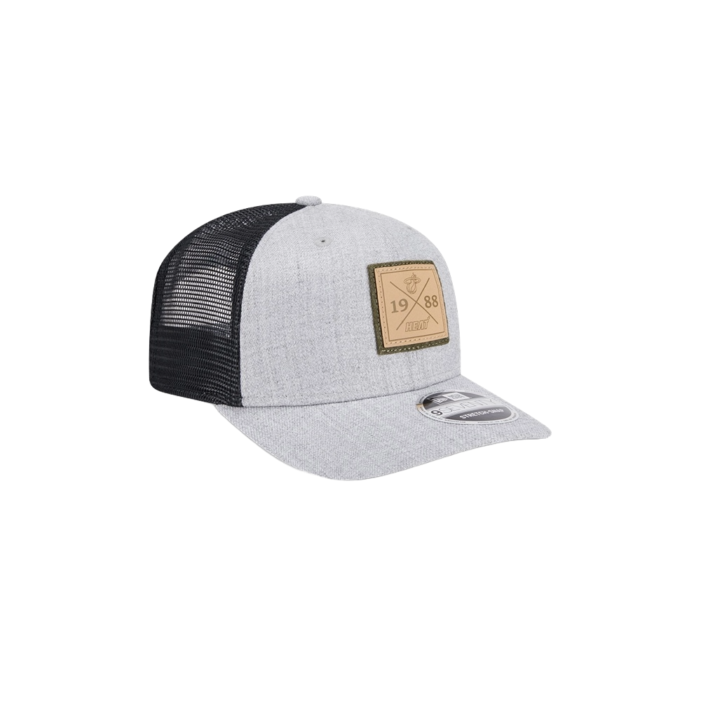 New Era Miami HEAT Heather Patch Trucker Snapback Unisex Caps New Era   