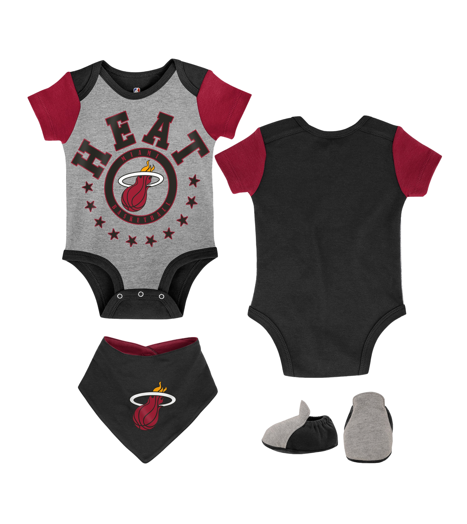 Miami HEAT Scoring Newborn Creeper/Bib/Bootie Set Newborn Set Outerstuff   