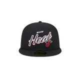 New Era Miami HEAT Script Sided Fitted Hat - 1