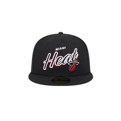 New Era Miami HEAT Script Sided Fitted Hat