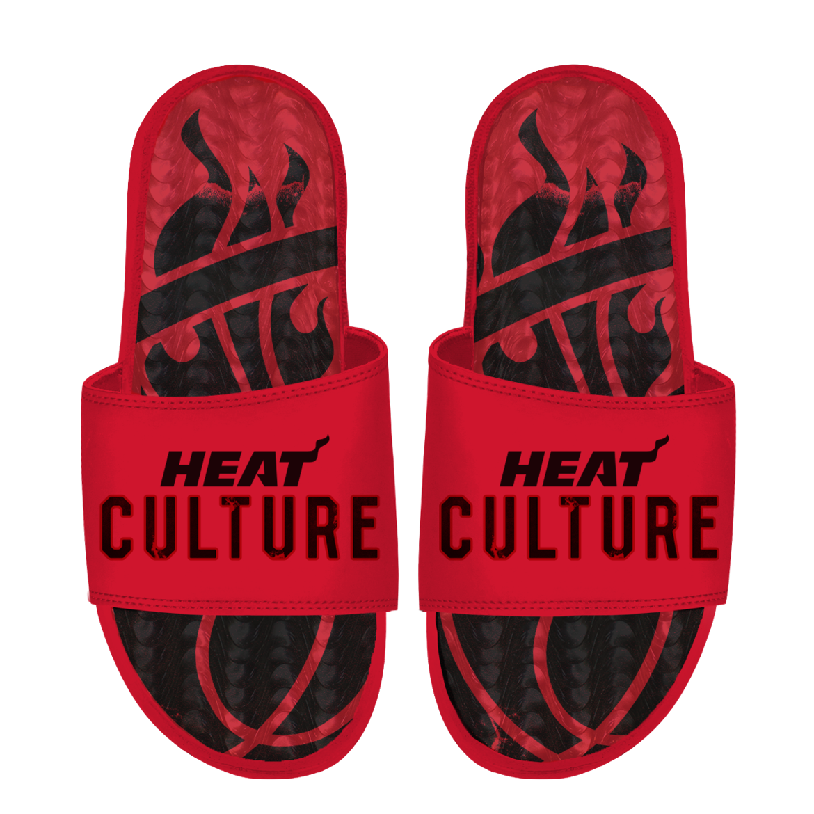 Islide HEAT Culture: Blood Red Wordmark Gel Sandals Men's Footwear ISlide   