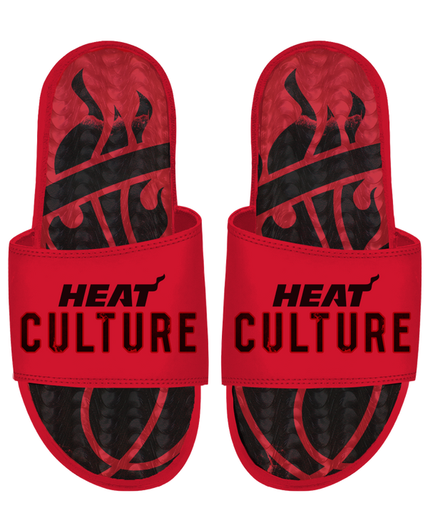 Islide HEAT Culture: Blood Red Wordmark Gel Sandals Men's Footwear ISlide   