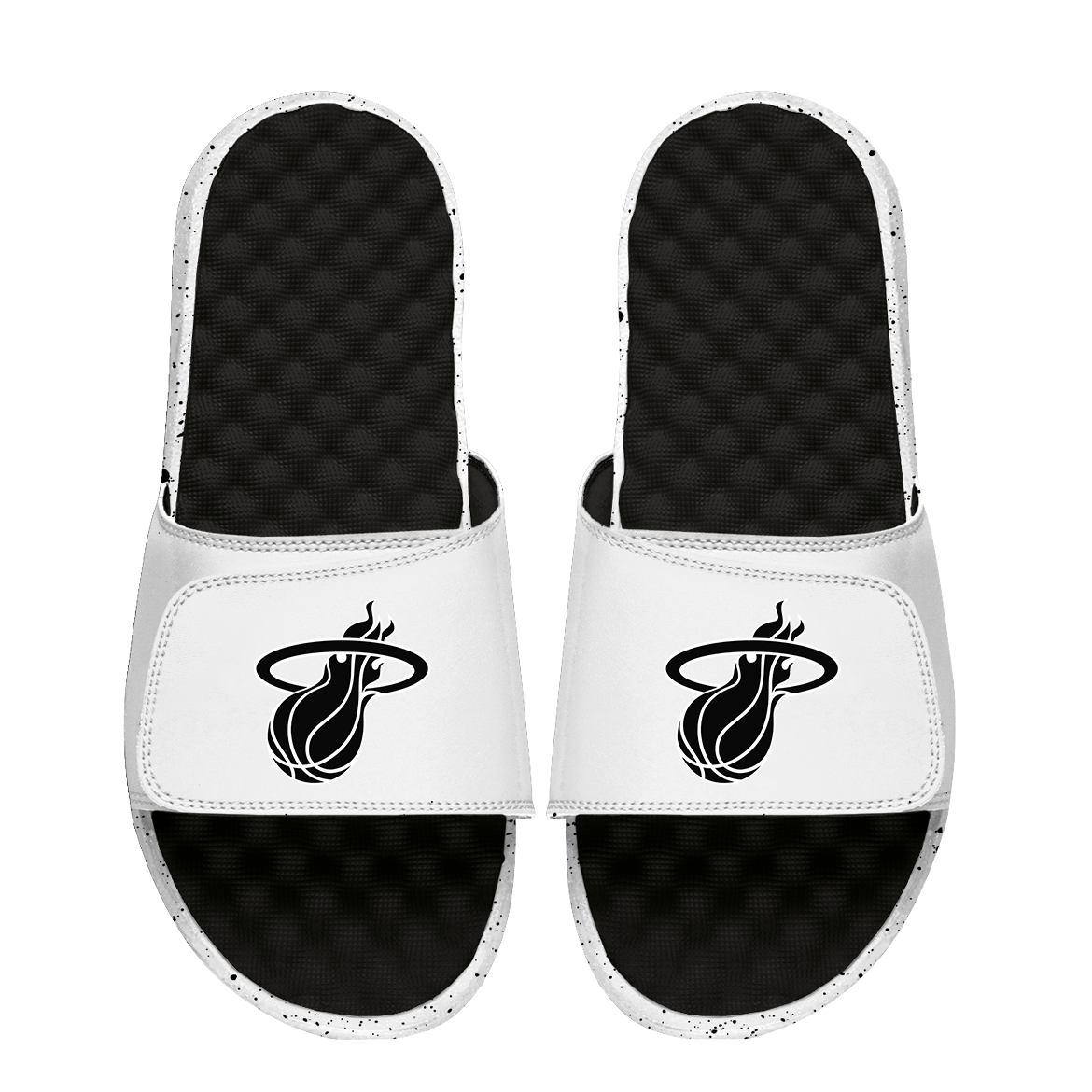 Islide Miami HEAT Logo Black & White Sandals Men's Footwear ISlide   