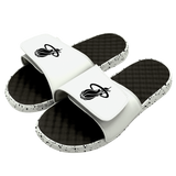 Islide Miami HEAT Logo Black & White Sandals - 2