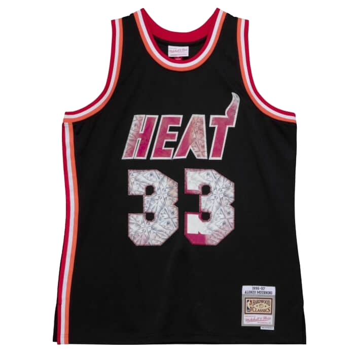 Alonzo Mourning Mitchell and Ness Miami HEAT 75th Anniversary Lenticular Swingman Jersey Men's Jersey Mitchell & Ness   