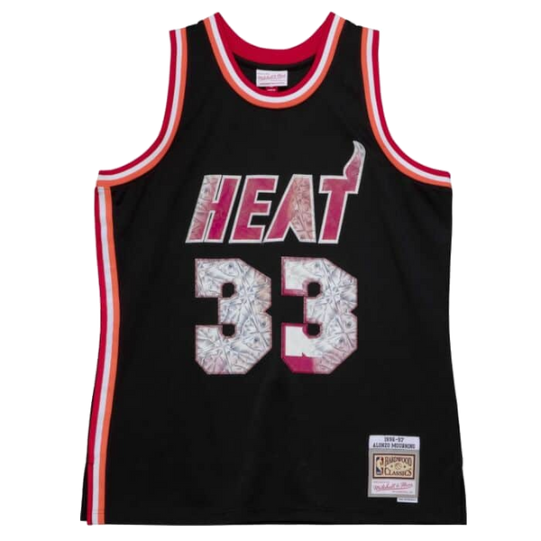 Alonzo Mourning Mitchell and Ness Miami HEAT 75th Anniversary Lenticular Swingman Jersey Men's Jersey Mitchell & Ness   