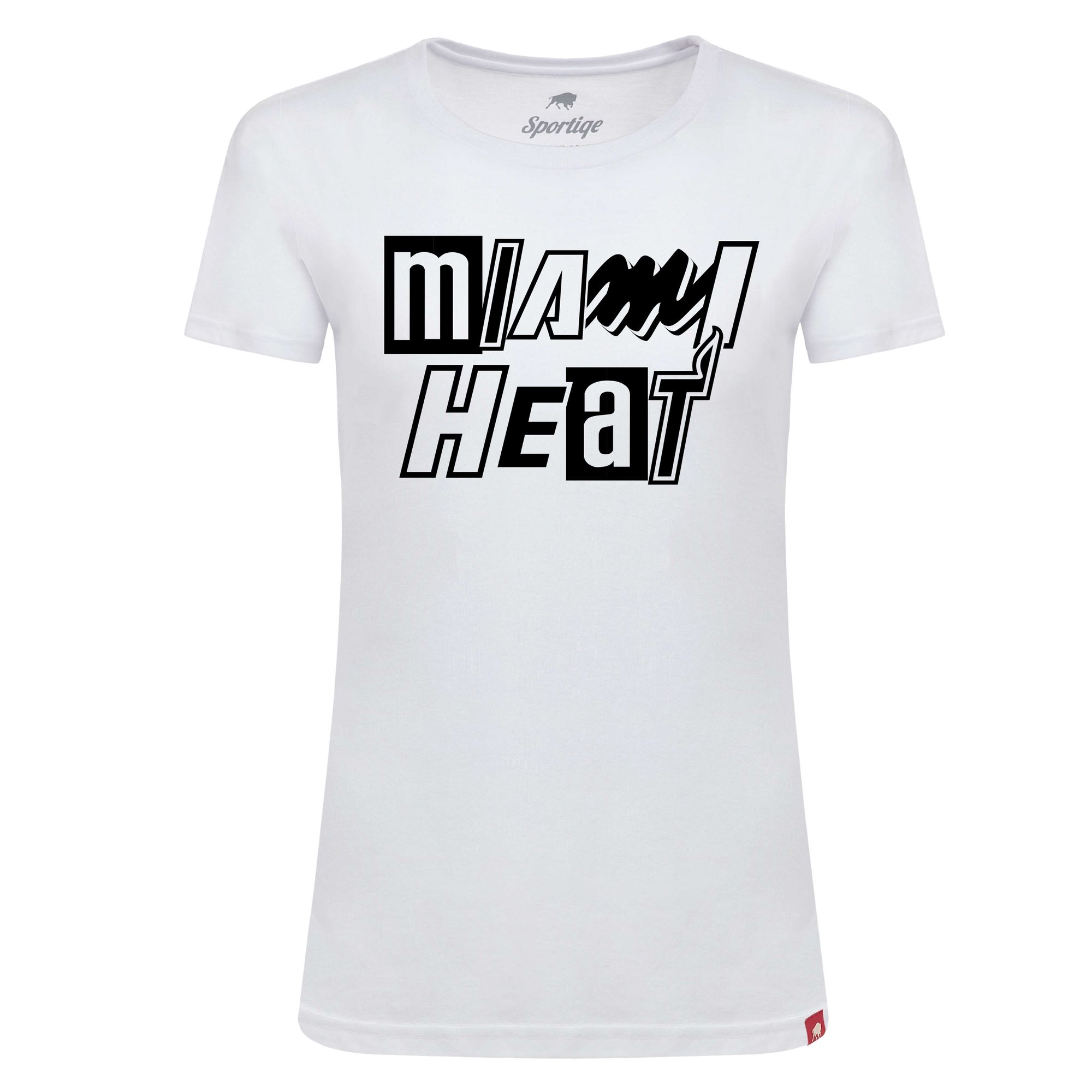 Sportiqe Miami HEAT Mashup Women's White Tee Women's Tee Sportiqe   