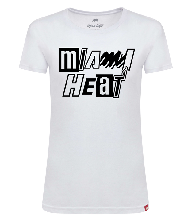 Sportiqe Miami HEAT Mashup Women's White Tee Women's Tee Sportiqe   