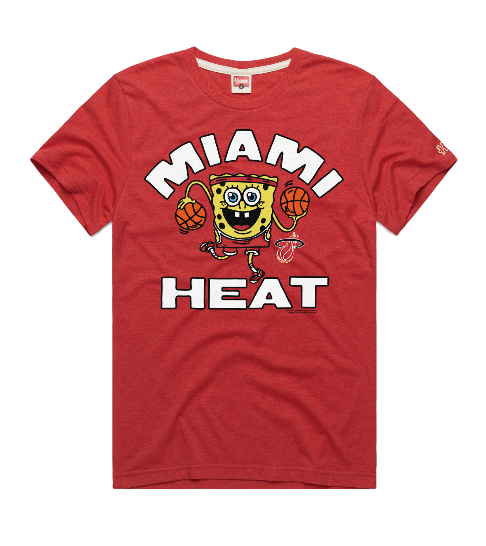 Homage Miami HEAT Red SpongeBob Tee Men's Tee Homage