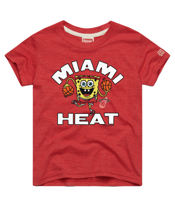 Homage Miami HEAT Red SpongeBob Youth Tee Youth Tee Homage