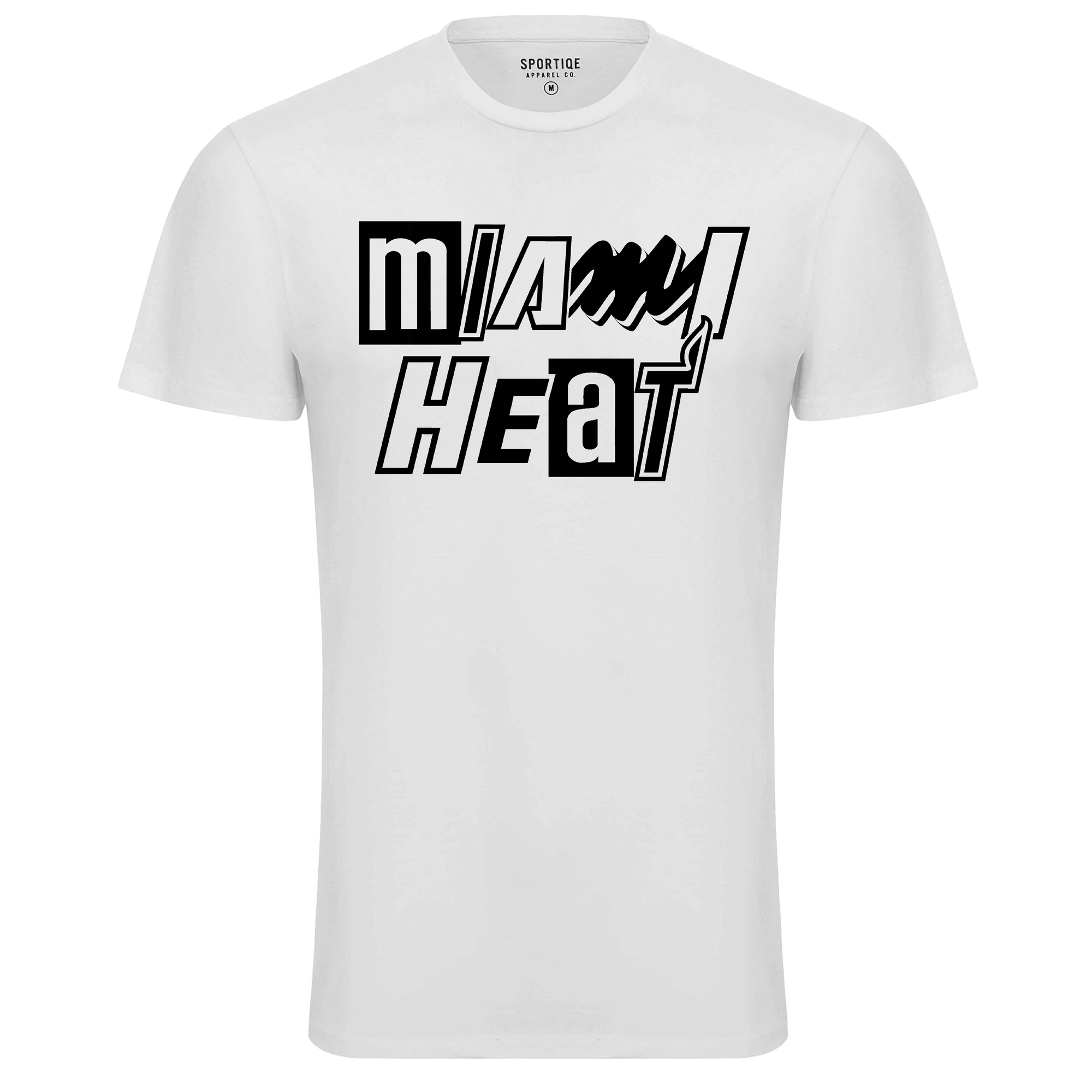 Sportiqe Miami HEAT Mashup Men's White Tee Unisex Tee Sportiqe   