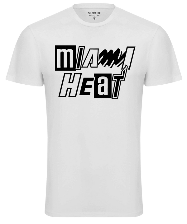 Sportiqe Miami HEAT Mashup Men's White Tee Unisex Tee Sportiqe   