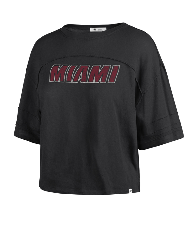 '47 Brand Miami HEAT Wordmark Women's Crop Tee Women's Crop Top '47 Brand   