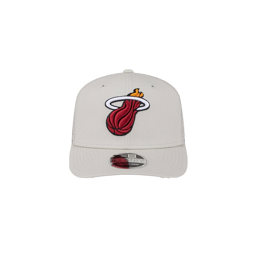 New Era Miami HEAT Stone Canvas Stretch Snapback Unisex Caps New Era   