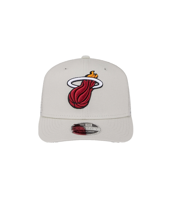 New Era Miami HEAT Stone Canvas Stretch Snapback Unisex Caps New Era   