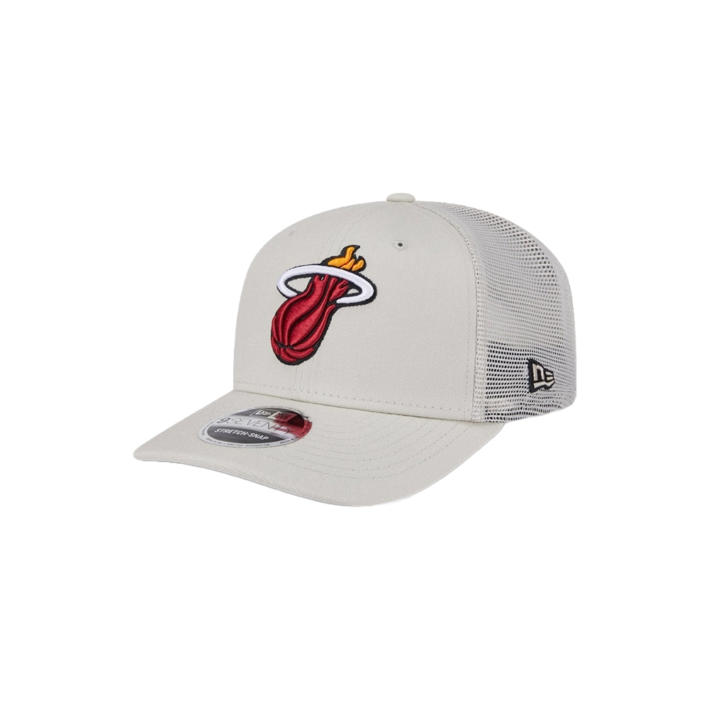 New Era Miami HEAT Stone Canvas Stretch Snapback Unisex Caps New Era   