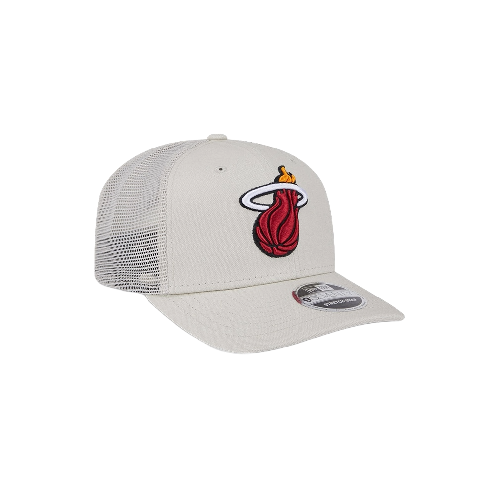 New Era Miami HEAT Stone Canvas Stretch Snapback Unisex Caps New Era   