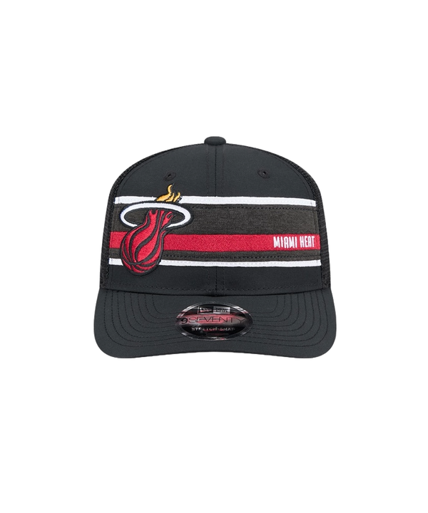 New Era Miami HEAT Stripe Trucker Stretch Snapback Unisex Caps New Era   