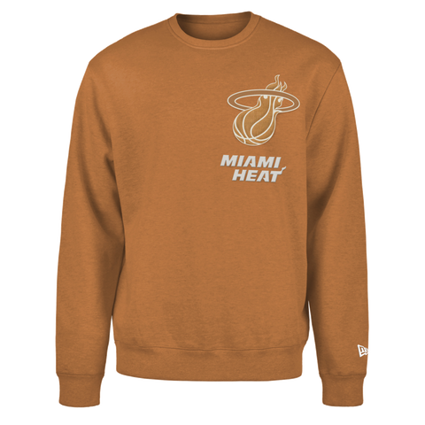 New Era Miami HEAT Tan Crewneck