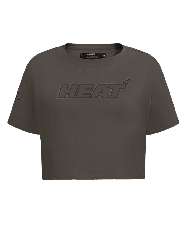 Pro Standard Miami HEAT Taupe Boxy Crop Women's Tee Women's Crop Top Pro Standard   