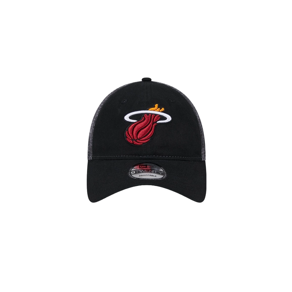 New Era Miami HEAT Team Slick Trucker Dad Hat Unisex Caps New Era   