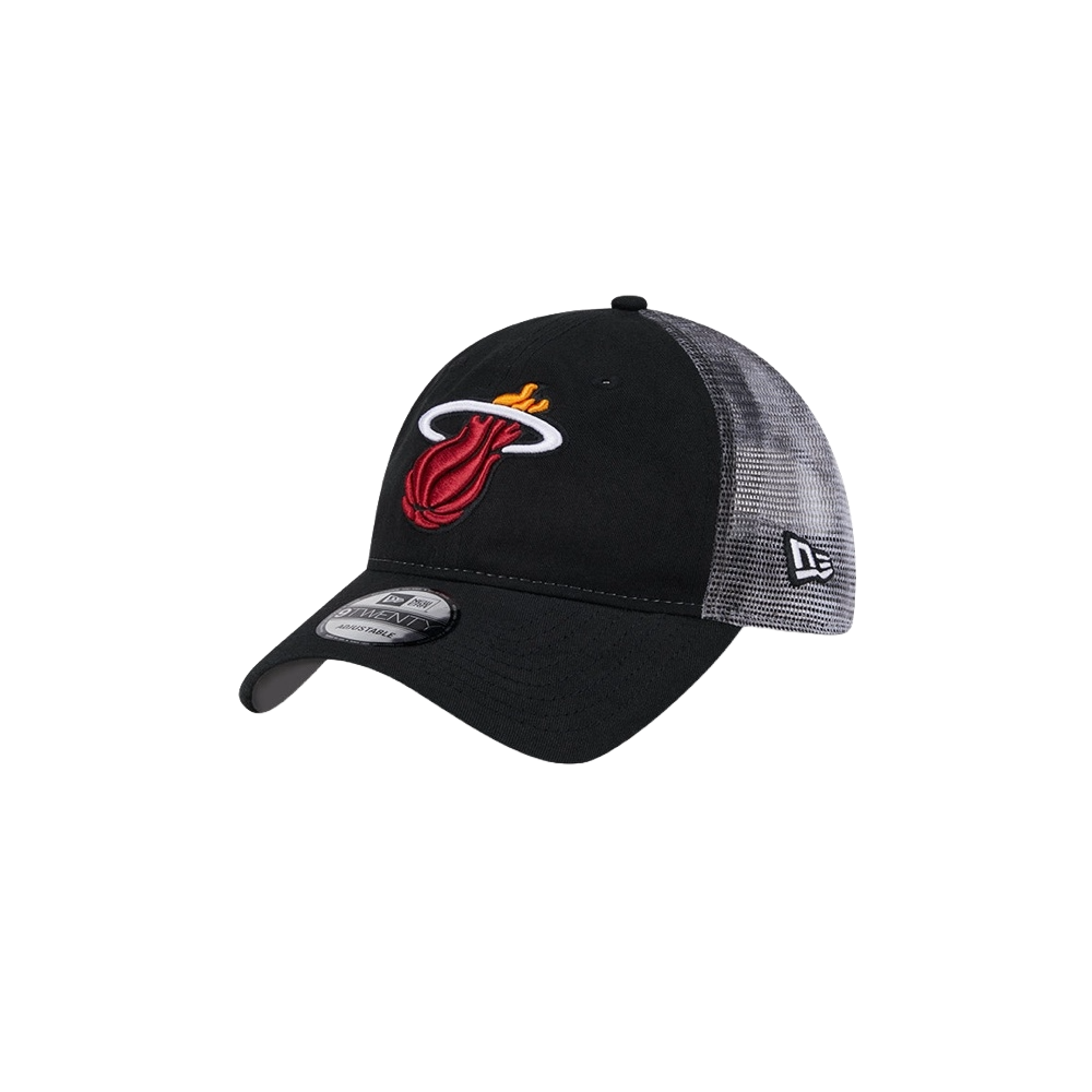 New Era Miami HEAT Team Slick Trucker Dad Hat Unisex Caps New Era   